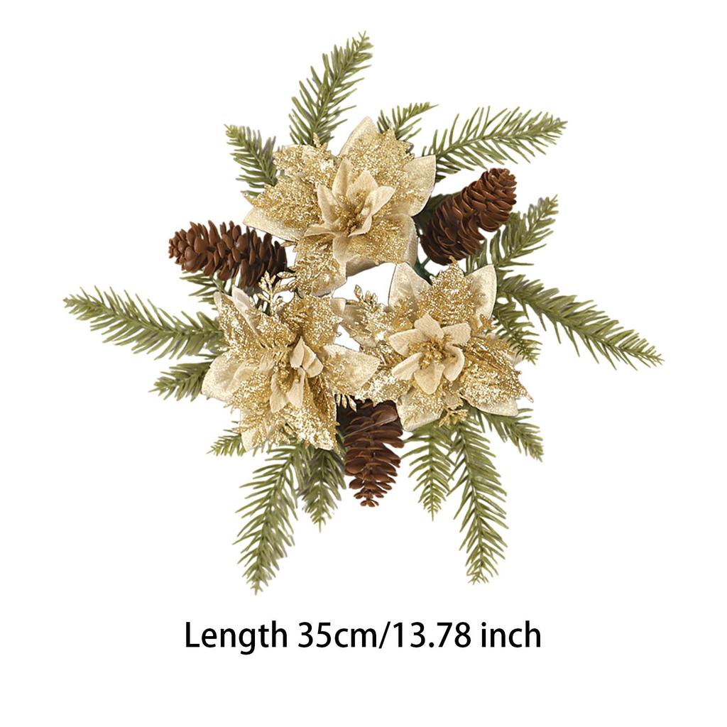 ABS Christmas Wreath Centerpiece Artificial Candle Ring Holder for Dinner Table Farmhouse Thanksgiving Decor