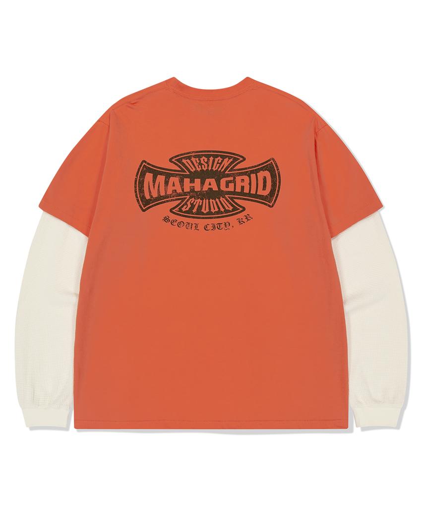 MAHAGRID Cross Logo Thermal Ls Tee Orange(Mg2Ffmt571A)