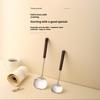 Stainless Steel Cooking Utensil Ergonomic Non-slip Wooden Handle Food Safe Cookware for Home Kitchen Student Dorm Use