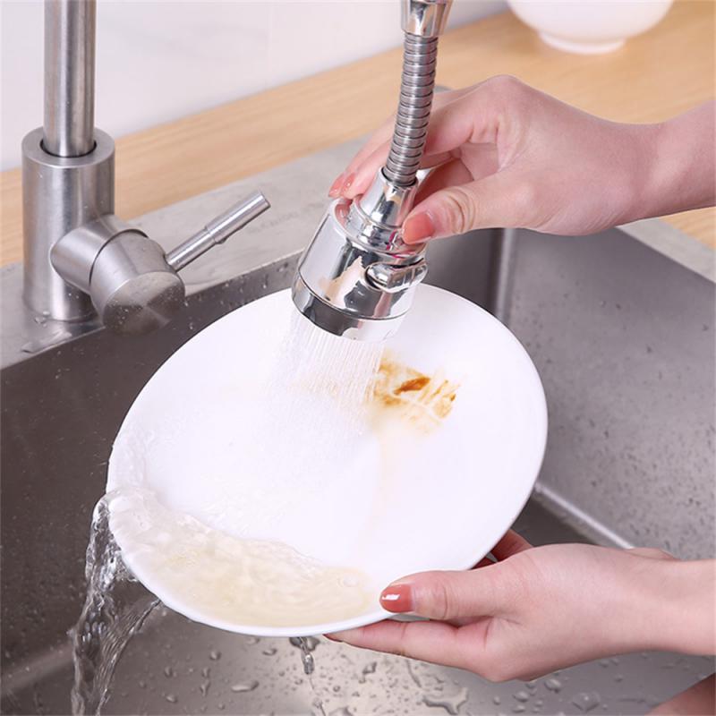 Stainless Steel Faucet Extender Anti-splash Tap Adjustable Booster Faucet Shower Diffuser 360° Rotatable Nozzle Kitchen Gadgets