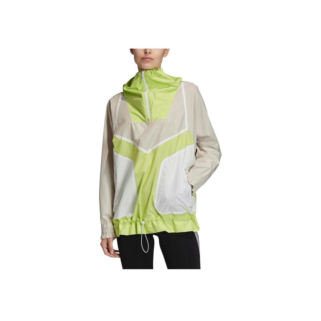Adidas Stella McCartney Adizero Comfort Breathable Daily Training Casual Sports Jacket Women Brown Yellow Spliced Style FK9677