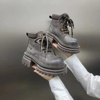 Platform Women Ankle Boots Chunky Designer Chelsea Boots Woman Winter Shoes  Trend Fashion Retro Female Boots