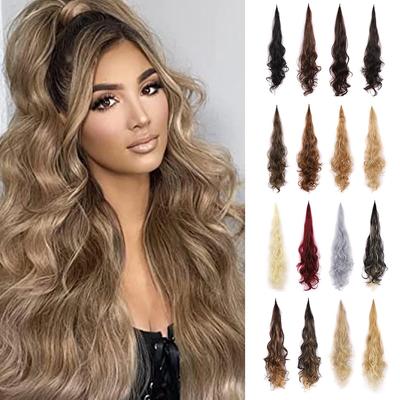 32 Zoll Langes Welliges Pferdeschwanz-Haarteil Flexibles Umwickelbares Pferdeschwanz-Haarteil für Damen Natürliches Aussehen Synthetisches Haar-Add-On