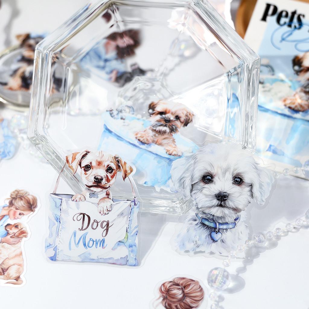 40pcs Pet Life Series Stickers Cat Cartoon Decoration Stickers for Scrapbooking Junk Journal Collage Stickers