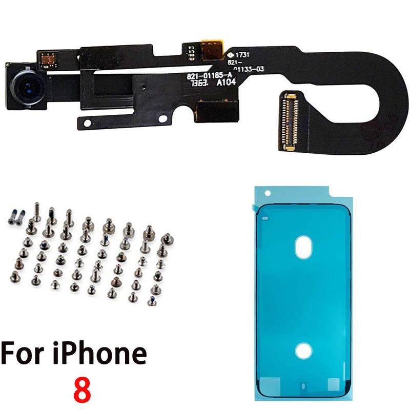 Front Camera Flex Cable With Mic Light Sensor For iPhone 7 7P 8 Plus Replacement Full Set Screw Set + Waterproof Tape