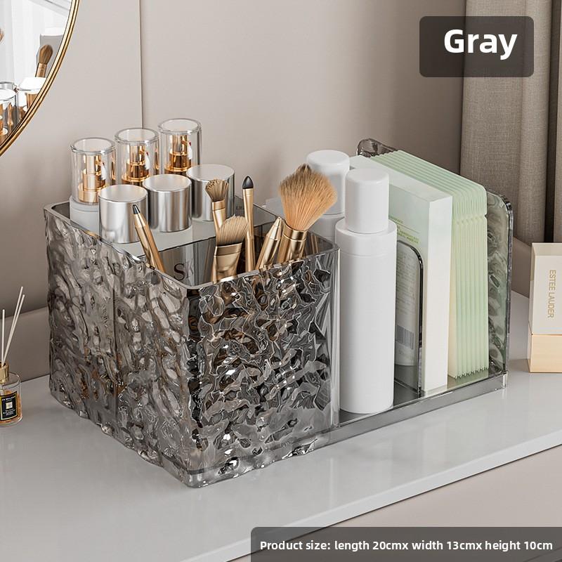 

Подставка для книг и канцелярских принадлежностей, органайзер для косметики серый/прозрачный