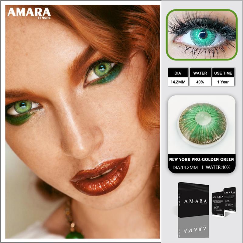 AMARA LENSES 1 Paar N YORK PRO Farbkontaktlinsen, natürlich aussehende Kontaktlinsen-Augenkosmetik