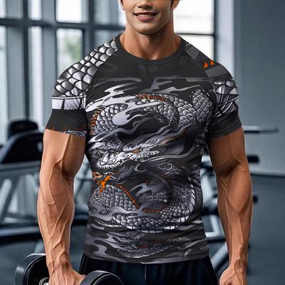 סדרת חולצות טי כושר קיציות צווארון עגול חושפות כתפיים הדפסה דיגיטלית תלת-ממדית צמודה ללא שרוולים קצרים