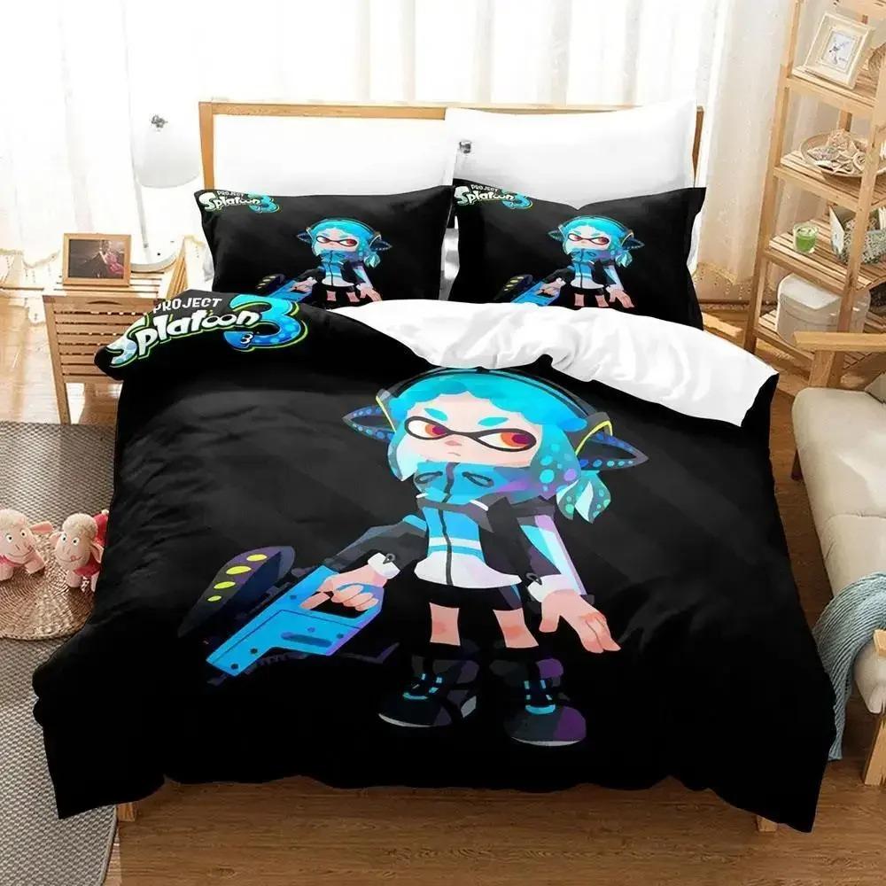 Kawaii Game Splatoon 3 Sleep Bedding Collection Single Size Twin Size Full Queen Dimension King Size Size Bed Collection Adult Kid Bedroom Duvet cover