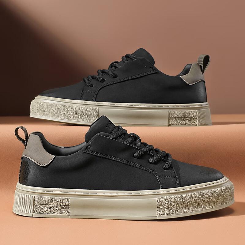 YIERKANG Men s Classic Leather Casual Sneakers 44