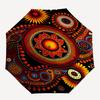 Spiral Mandala Theme Automatic Open/Close Umbrella, Portable 3 Fold Compact Umbrella for Men & Women, Valentine's Day Mother's Day Gift0725025