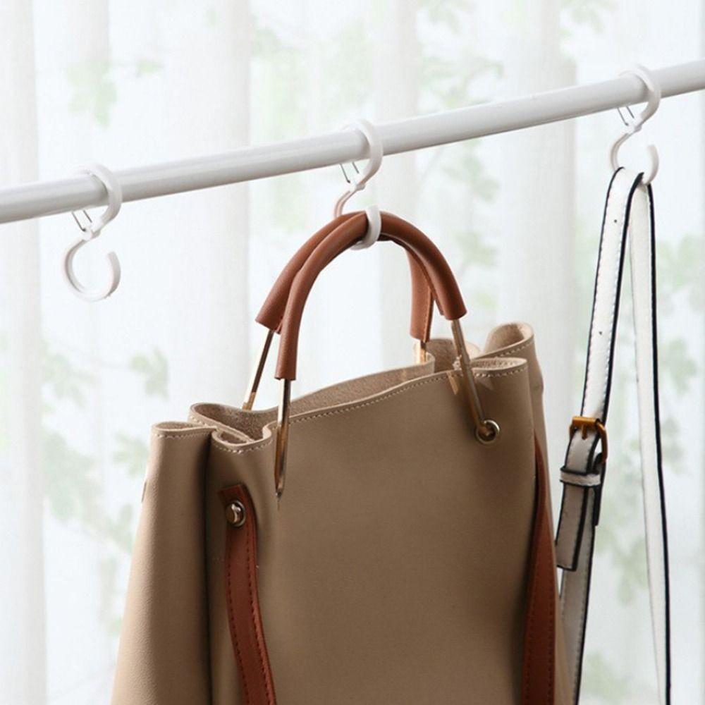 Wear-resistant Crossbar Clothes Hook S Shaped Shower Curtain Hooks Practical Windproof Lock Hook