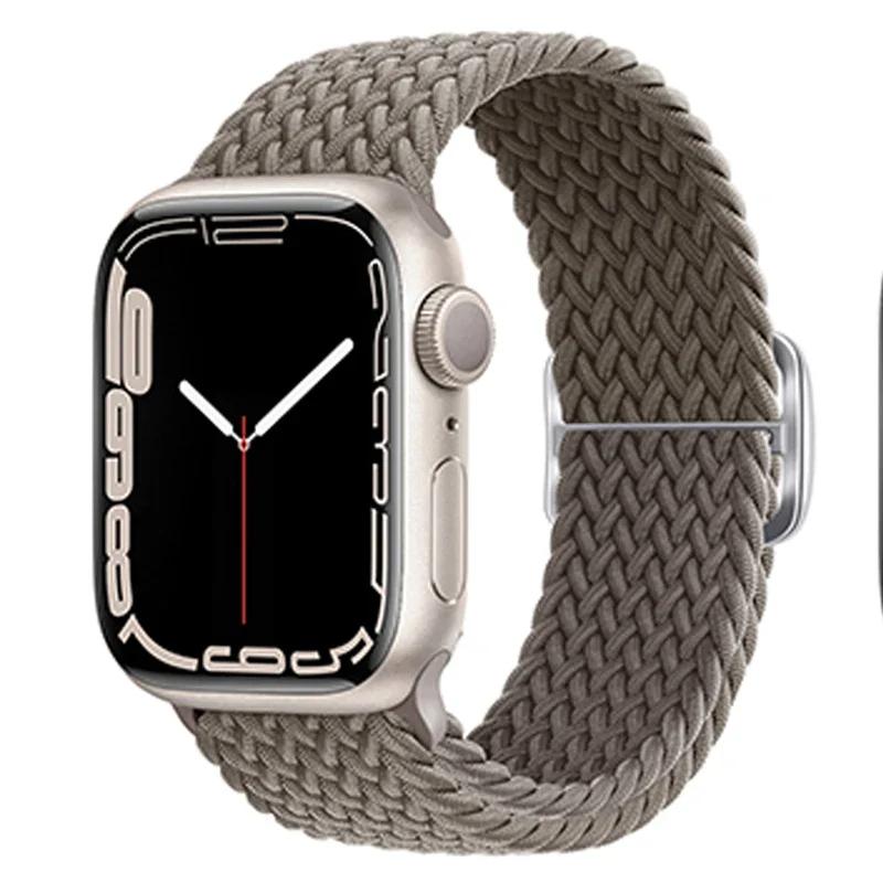 Nylon Strap for Apple Watch Ultra 2 Band 49mm 40mm 44mm 41mm 38 45mm Elastic Braided Loop Bracelet IWatch Series 9 8 7 6 SE 5 4