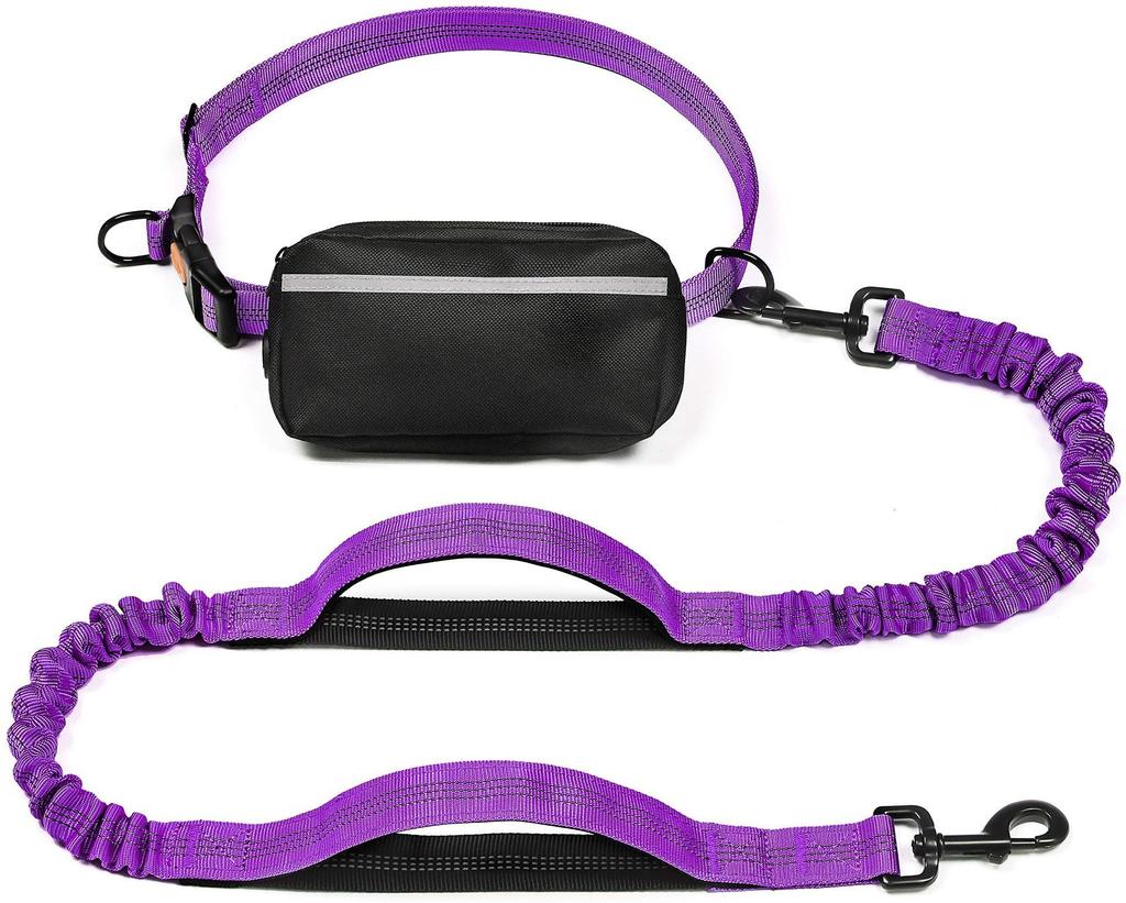 Pet Dog Leash, Multi-functional Running Fanny Pack Leash, Reflective Dog Leash, Elastic Dog Leash