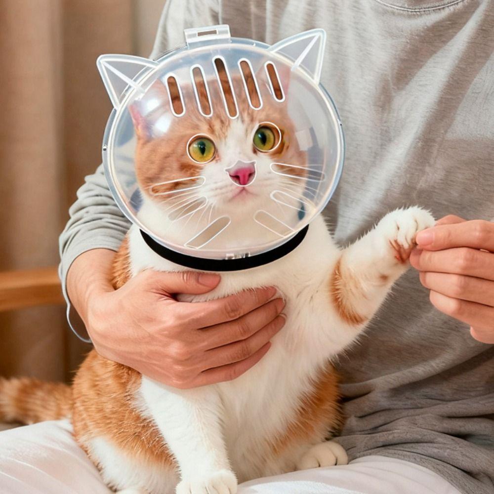 Transparent Breathable Cat Muzzle Anti-Licking Anti-Bite Cat Space Hood Anti Scratch Cat Grooming Accessories