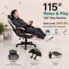 Ergonomická herní židle v Kawaii stylu (Růžová a Černá) s výsuvnou opěrkou nohou a bederní opěrkou – Všestranné pro domácí kancelář a relaxační přestávky.