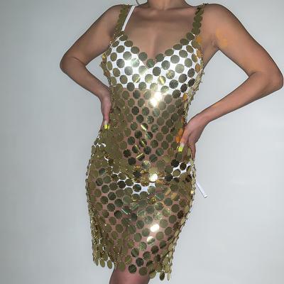 Accessories, Personalized Nightclub Style Exaggerated Round Clothing Women, Sexy Geometric Hollow Sequined Body Chain