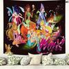 Winx Wall Tapestry Aesthetic Wall Hanging Printed Fabric Blanket Decorative Tapestries for Bedroom Living Room Home Decor