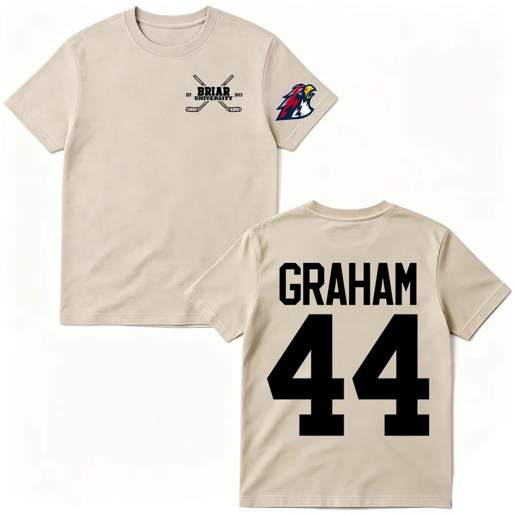 2026 Sommer Mode Trendiges T-Shirt Herren Damen Vintage Oberteil Off Campus TV-Serien T-Shirts Graham 44 Briar University Herren Damen Kleidung Mode T-Shirt