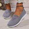 Women's Solid Color Knitted Sneakers, Soft Sole Lightweight Slip On Walking Shoes, Low-top Breathable Daily Footwear Plus Size