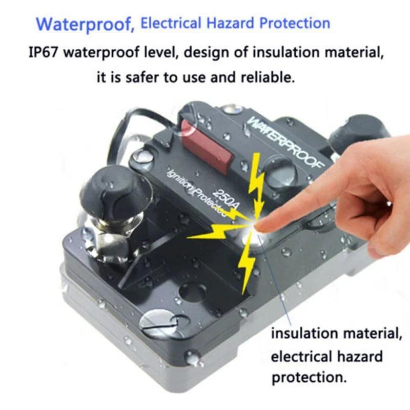 30A 40A 50A 60A 70A 80A 100A 120A 150A 200A 250A 300A AMP Interruttore Fusibile Reset 12-48V DC Auto Barca Auto Impermeabile