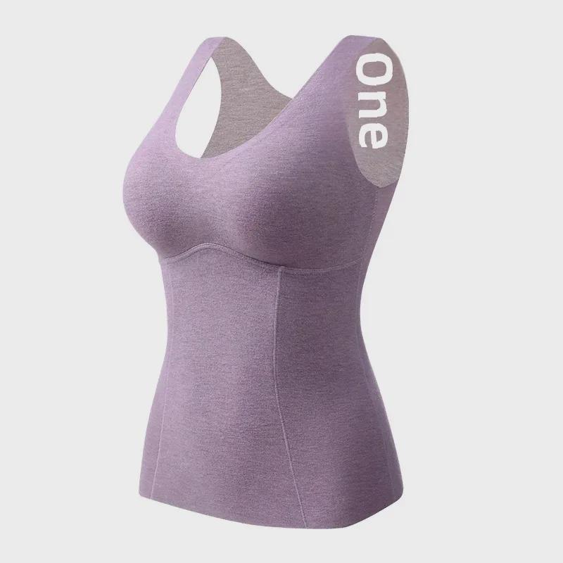Women's Cashmere Silk Padded Vest: Warm, Plus Velvet Inner Top 4033