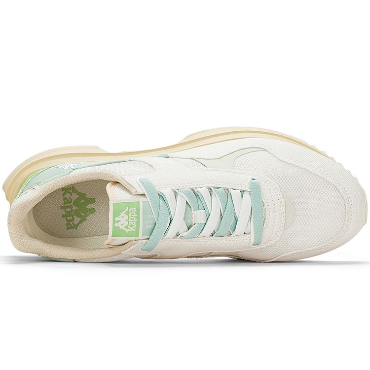 Kappa Retro Mesh Sports Non-Slip Wear-Resistant Breathable Low-Top Running Shoes Unisex sneakers White Green K0DX5MM03D-012