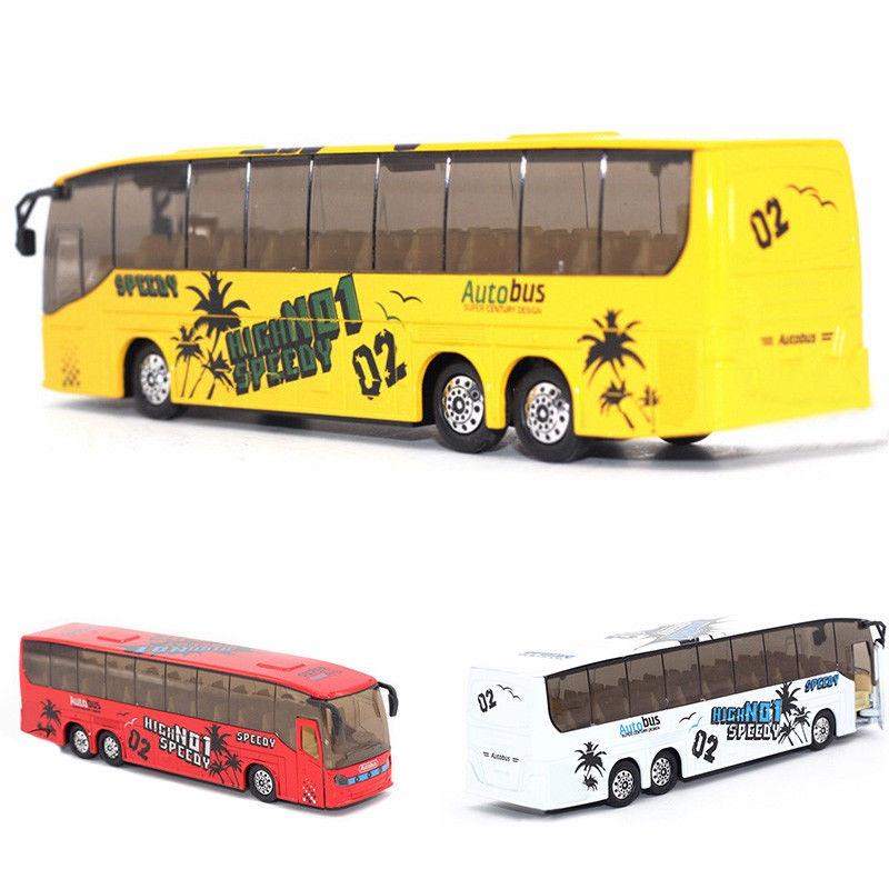 Exquisite 150 Diecast Metal Alloy Bus Toy For Kids With Openable Doors Music Light