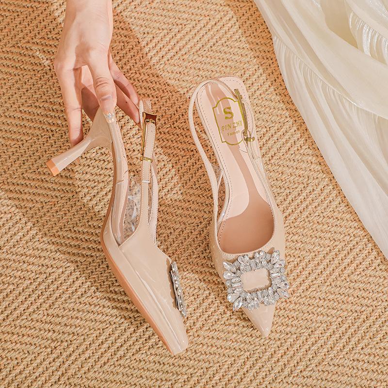 

C word belt is not tired of empty sandals for women s summer new pointed stiletto high heels for women 34