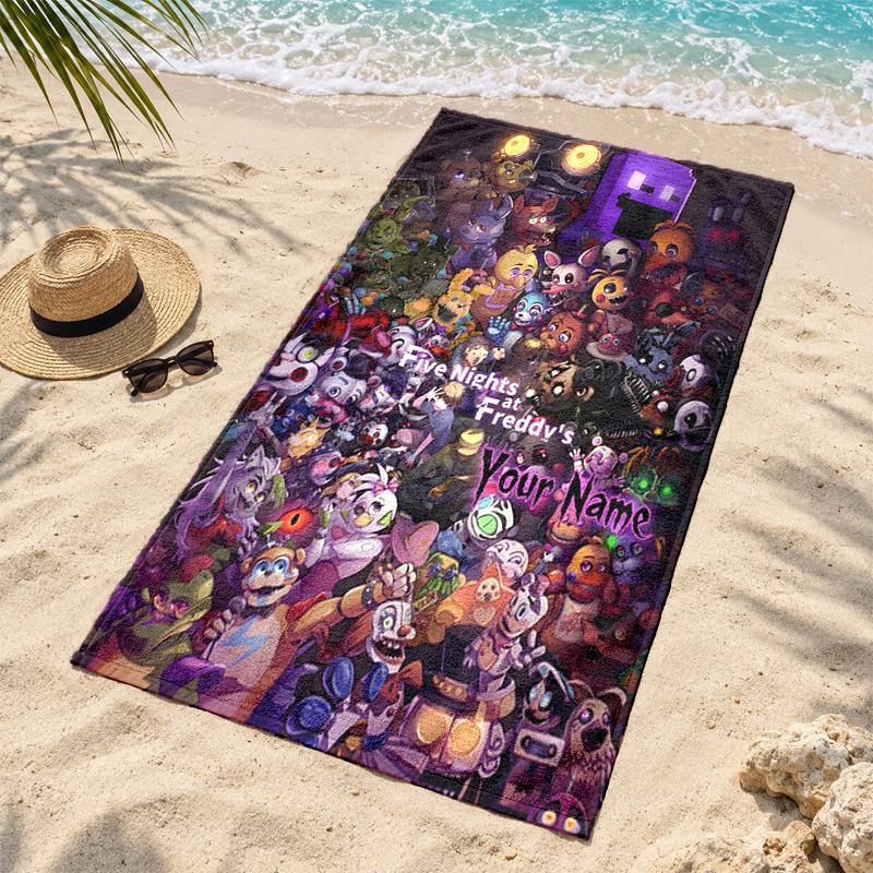 Five nights at freddy Custom Name Beach towels also serve as bath towels summer essential a musthave for the outdoors the beach and the pool