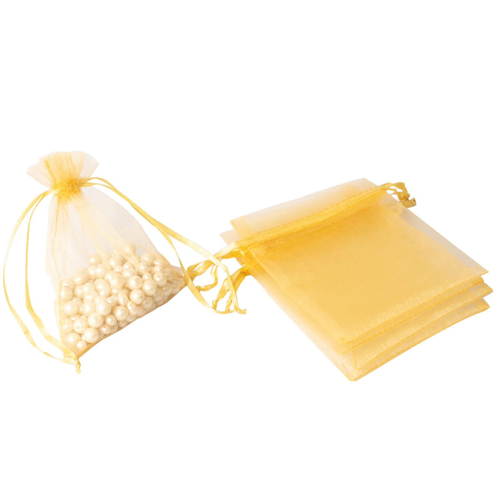 

Дышащий органайзер для хранения, многоразовый мешочек для упаковки ювелирных изделий, карман на шнурке, органза, марлевый мешочек, сумки для аксессуаров золотой