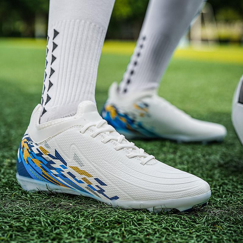 New Men Kids Soccer Shoes Cleats Football Boots Sports Long Studs Shoes for Training Competition