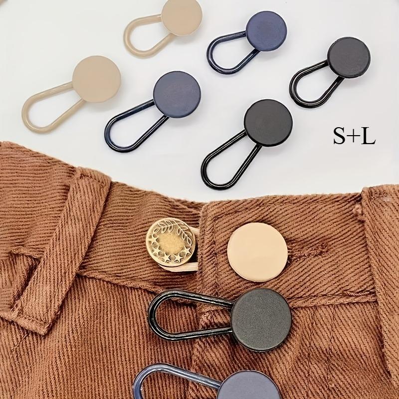 Adjustable Waistband Extender Buttons, No-Punch Jeans Expansion Buckles, Removable Stretch Fasteners, Casual Streetwear Style