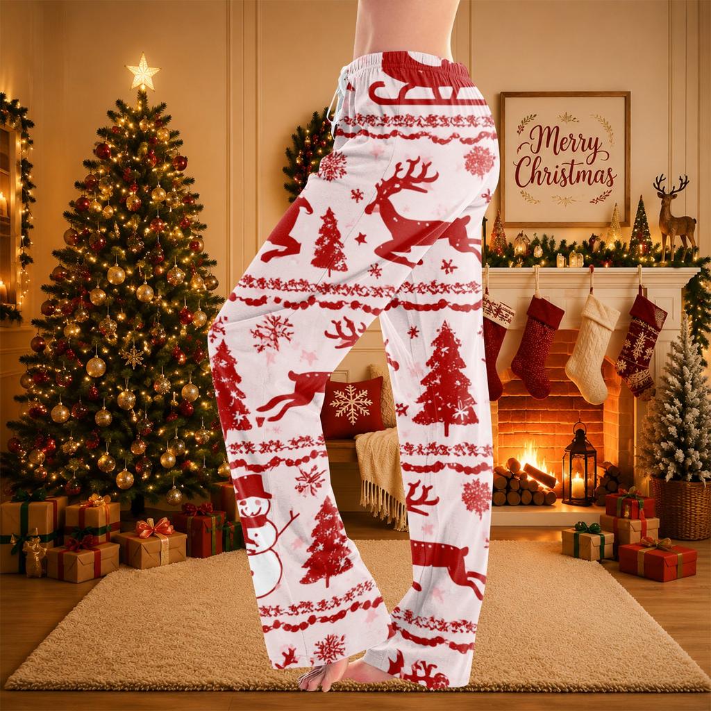 Women's Casual Christmas Print Pants with