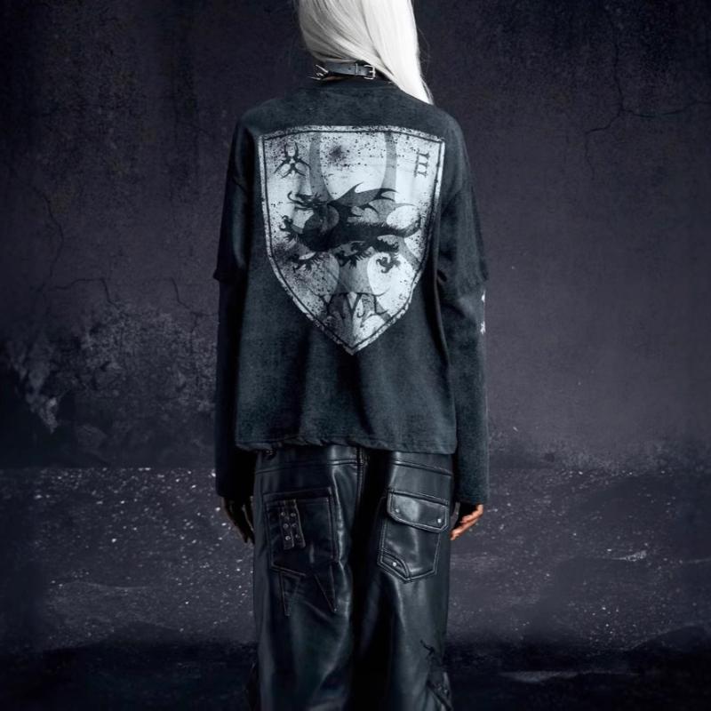 European and American autumn and winter Harajuku style long sleeved men's and women's tops