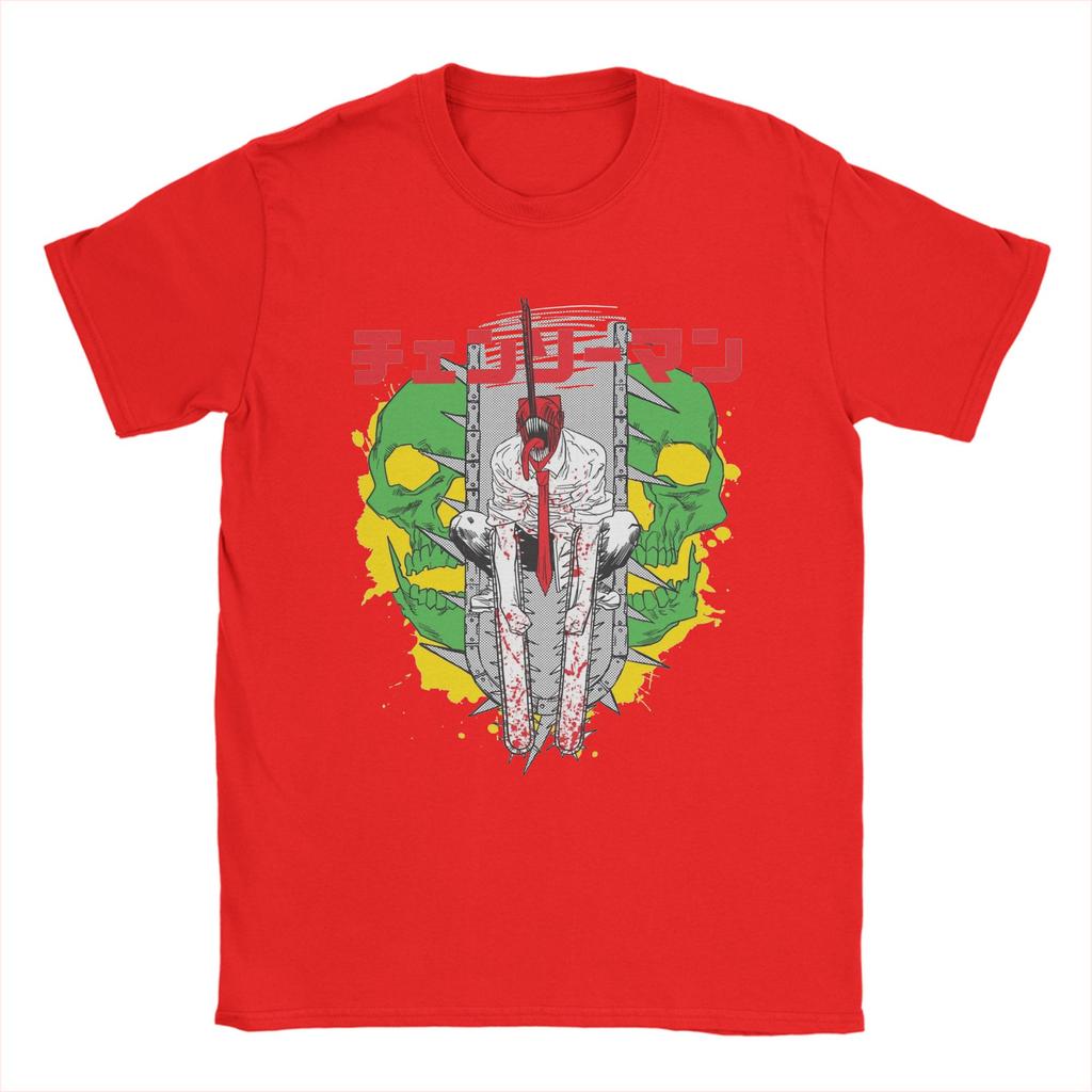 Funny Denji Anime Cartoon Manga T-Shirt Men Cotton Short Sleeve Chainsaw Man O-neck Summer TopsTops