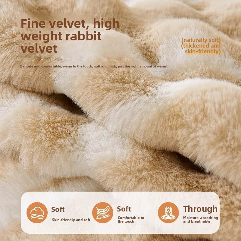 Winter Rabbit Fur Sofa Cushion Autumn-Winter Fixed Anti-Slip Seat Pad Thickened Warmth Sofa Cover Thickened Warmth Sofa Cover