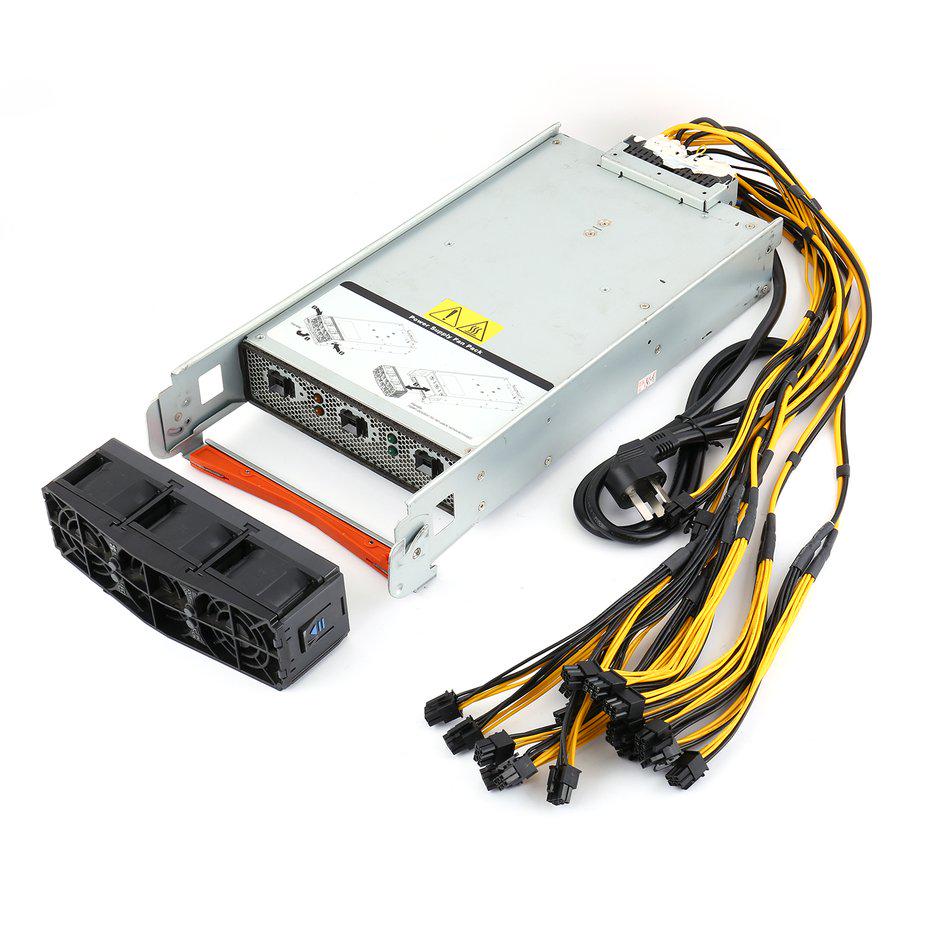 S9 S7 L3 w// PCI-E Cable MA GPU Mining Power Supply 2880W For Antminer Two x2