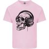 Skull Headphones Gothic Rock Music DJ Unisexs Light Cotton TShirt