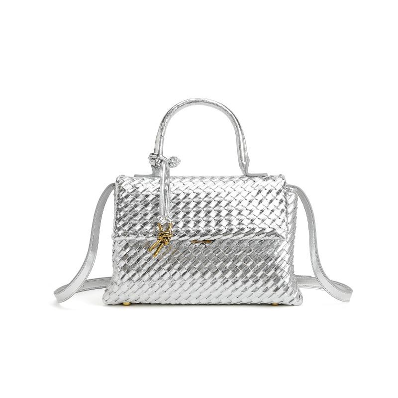 New classic woven bag women's commuter fashion large capacity shoulder crossbody portable small square bag