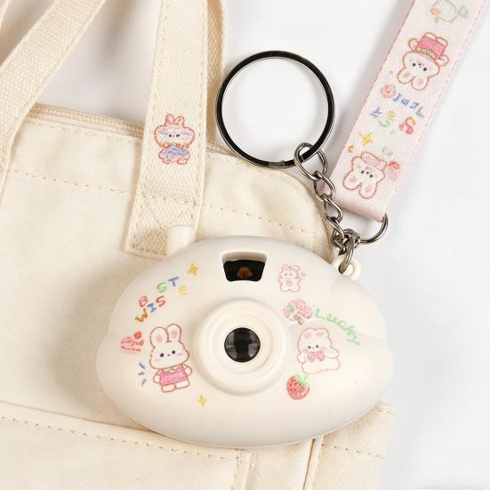 Mini Cartoon Camera Keychain with Slide Projector Light Kids Toy Pendant for Bags Backpacks Fun Gift & Grab Machine Prize for Boys Girls