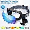 Ski Goggles Men Women OTG Anti-Fog/Scratch 100% UV-Magnetic Lens-Snowboard Snow Goggles for Men & Women