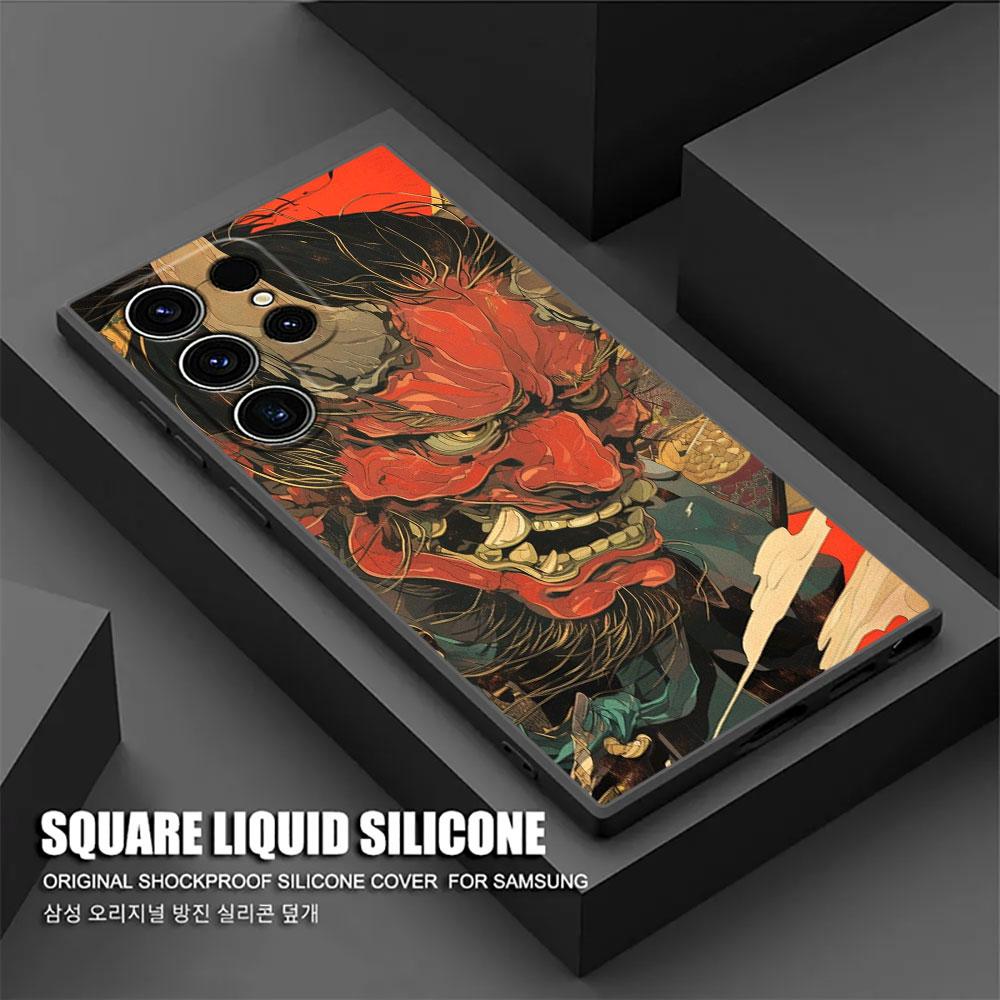 Samurai Ghost Hannya Ukiyo-E Mask Tattoo S25 Ultra Case For Samsung Galaxy S25 S24 S23 S20 S21 FE S22 Ultra S10 Plus Phone Cover