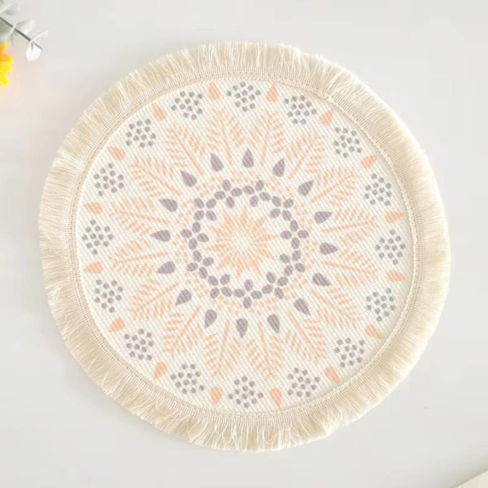 Romantic Bohemian Placemats Round Coaster Cotton Pad Heat Insulation Mat  Wedding Table Decor