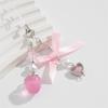 Lovely Strawberry Bowknot Phone Strap Charm Pendant with Star Accents Sturdy Handbag Adornment Craft Supplies for Girls