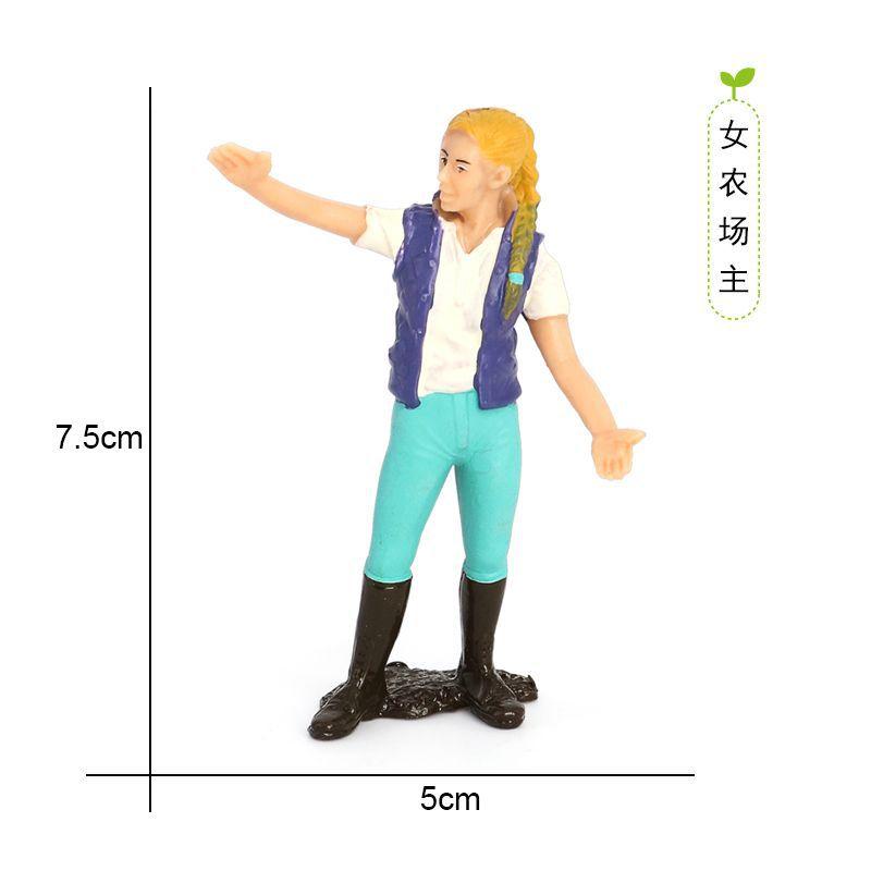Realistic Farming Figurine Set Farmer Models Farm Wife Shepherd Worker Miniature Sand Table Dolls Home Decorations