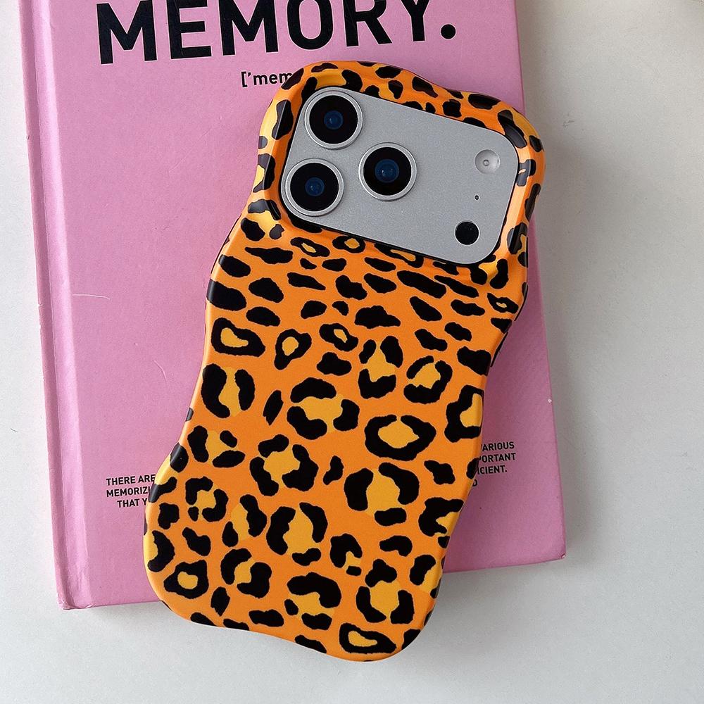 

2 in 1 Gradient Leopard Print Shockproof Protective Phone Case for IPhone 13 14 15 16 17 Pro Max Wave Edge Back Cover iPhone 15 Pro