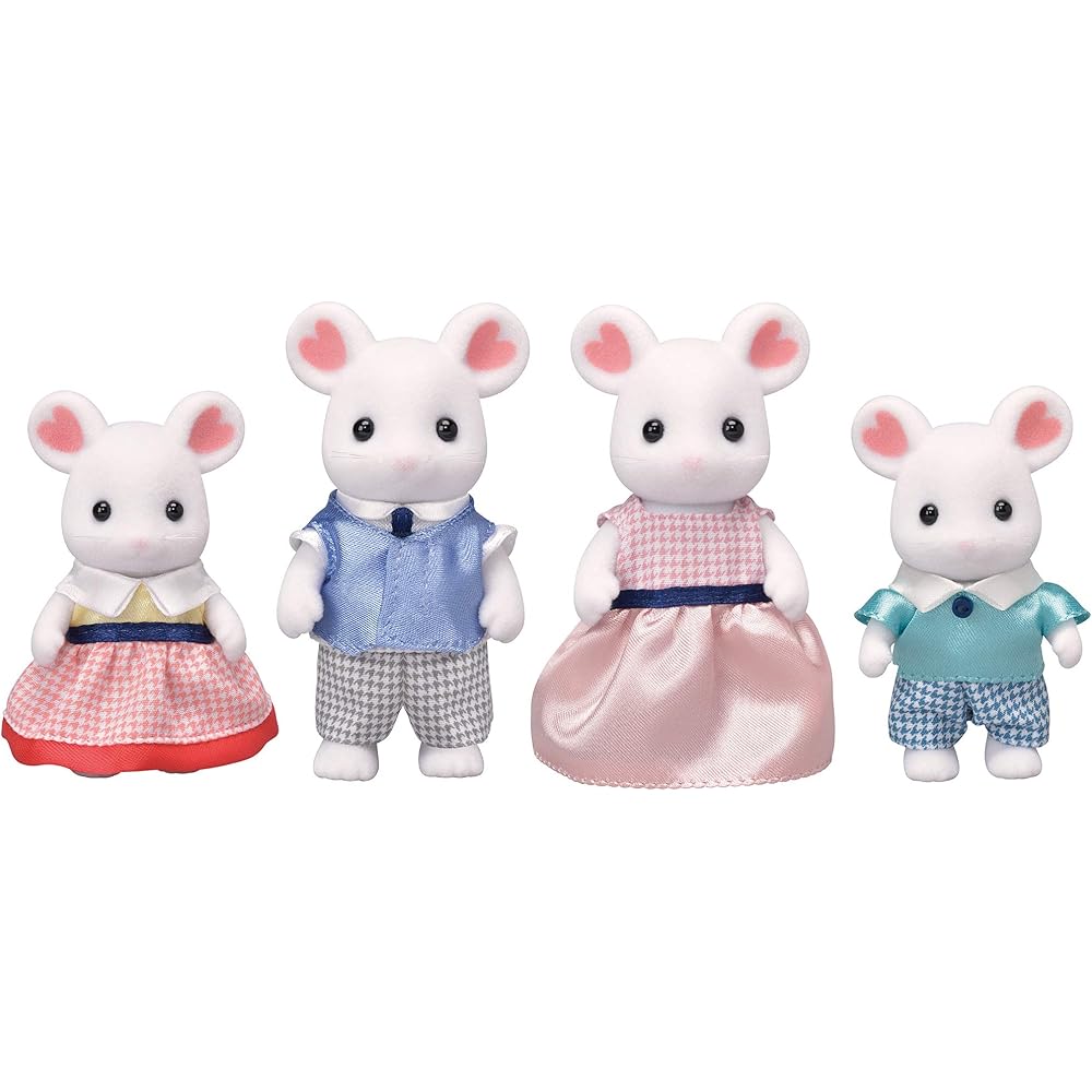 Sylvanian Families Marshmallow Mouse Family Doll Set 3 Years and Up Toy for Dollhouse