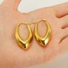 2025 new trendy fashion electroplating polished hollow earrings simple and versatile classic design earrings
