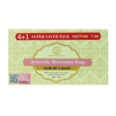 Ayurvedic Handmade Soap with Rose Water: for Problem Skin (5 Pieces), Ayurvedic Rose Water Soap Hand Made,